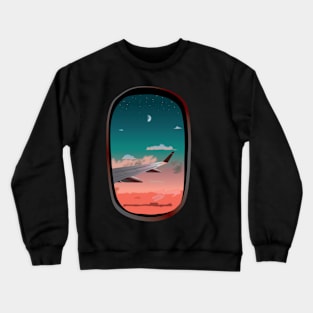 Plane window crescent | View | Moon Crewneck Sweatshirt